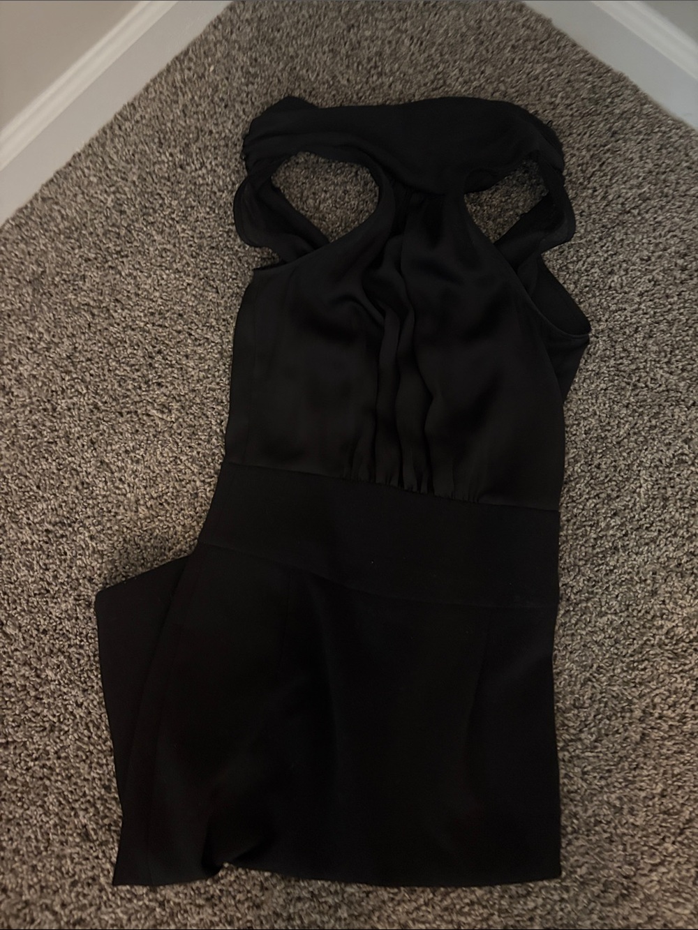 Zara Black Sleeveless Midi Dress with High Neck